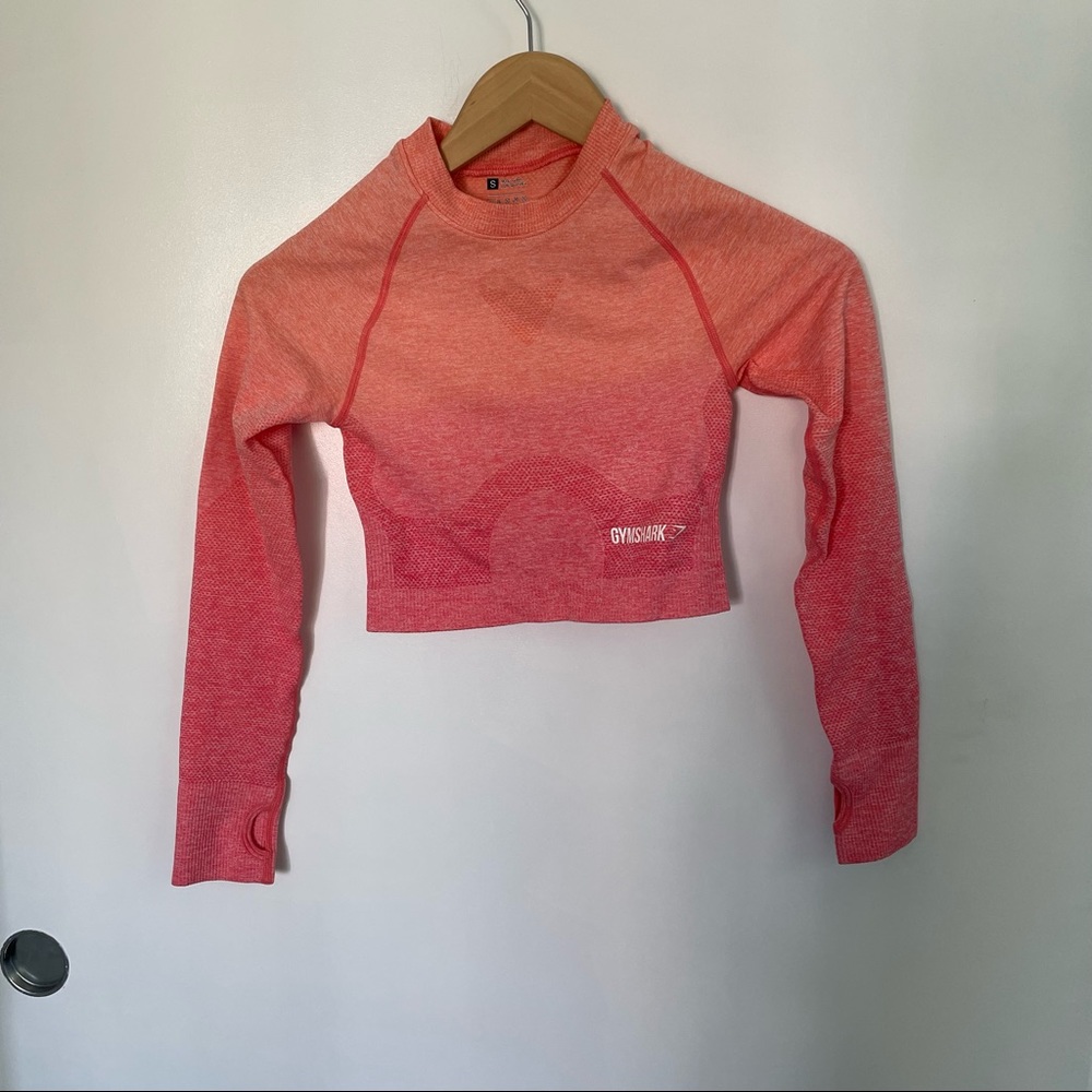 Gymshark Women’s Ombre Seamless Long Sleeve Crop Top Size S